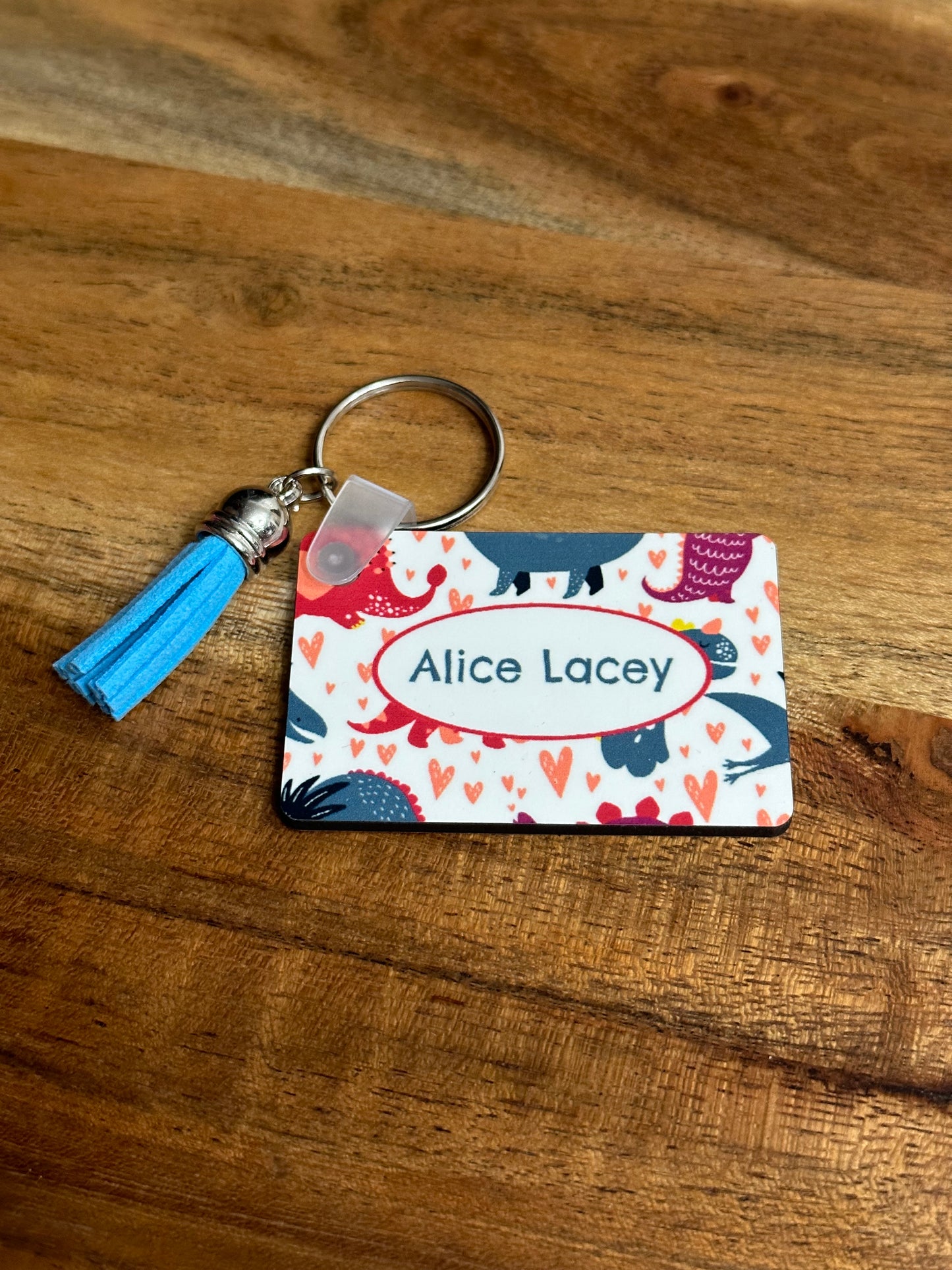Pink Dino Mini Keychain