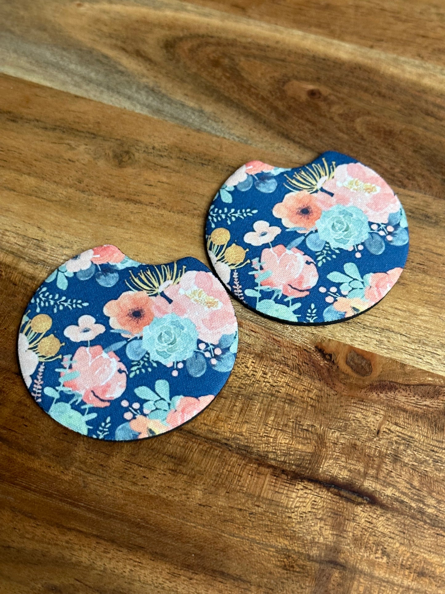 Floral Cushion Car Coaster Set