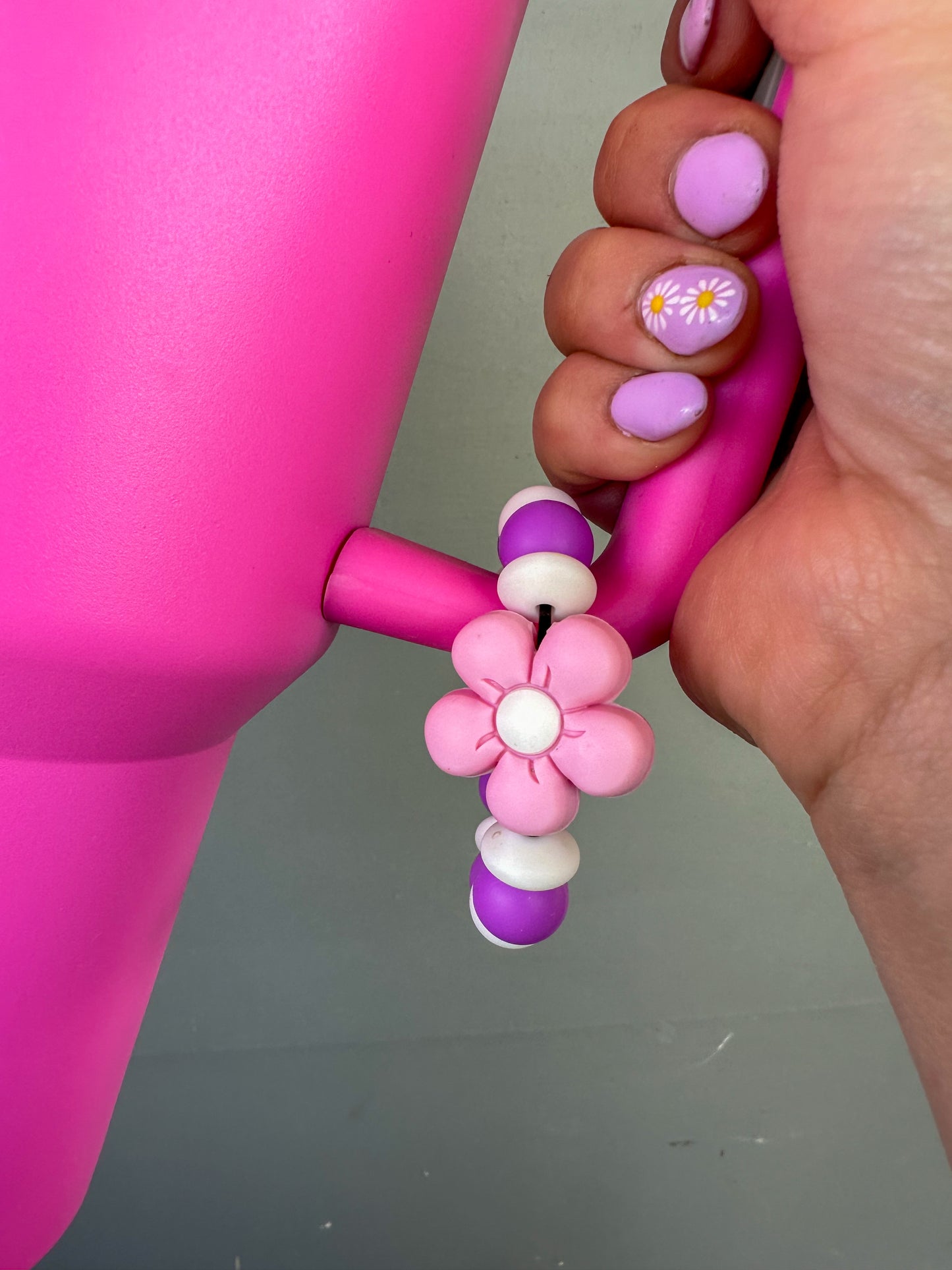 Pink Flower - Cup Charm