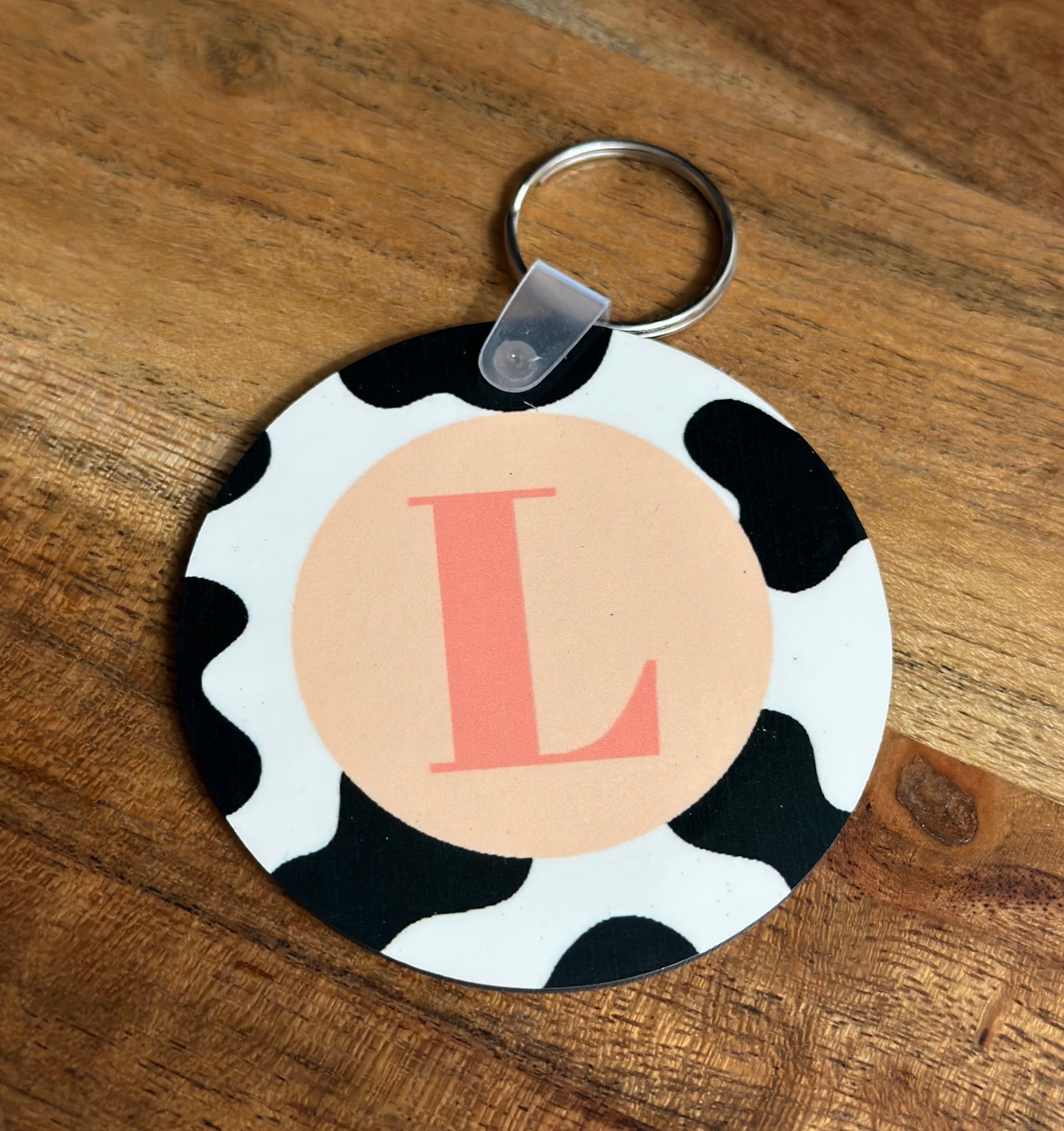 Pastel Rainbow Cow Keychain