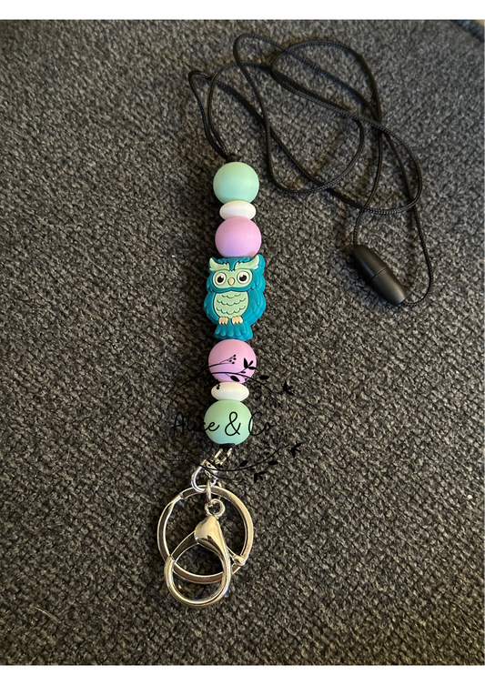 Teal Owl Lanyard