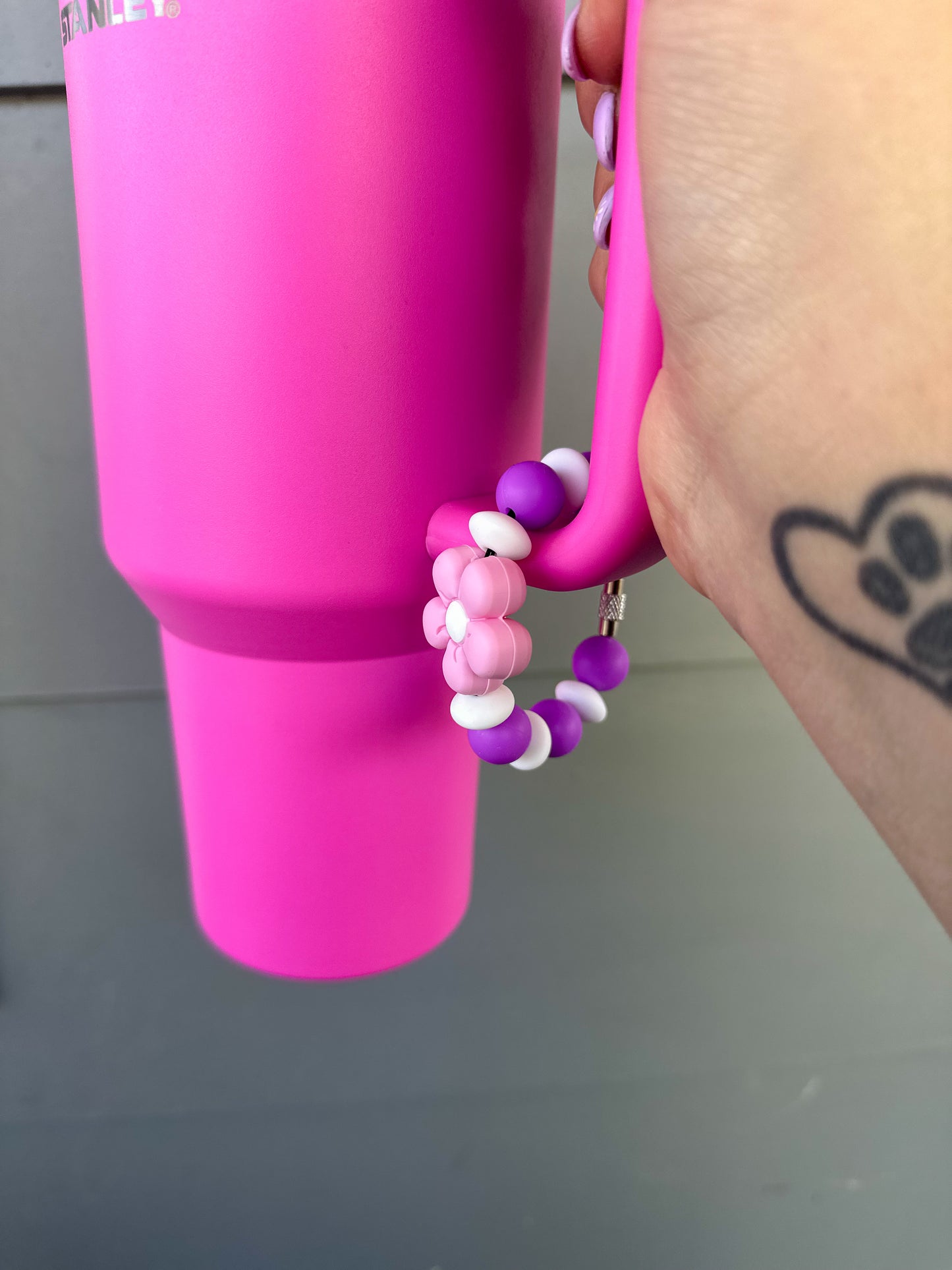 Pink Flower - Cup Charm