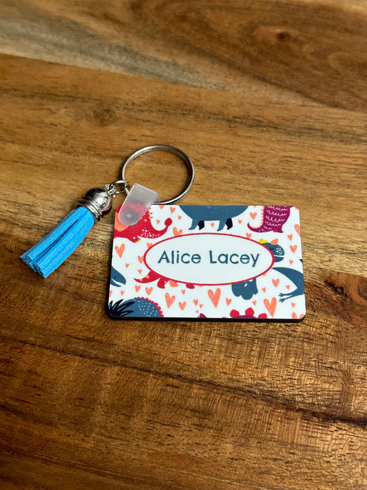 Pink Dino Mini Keychain