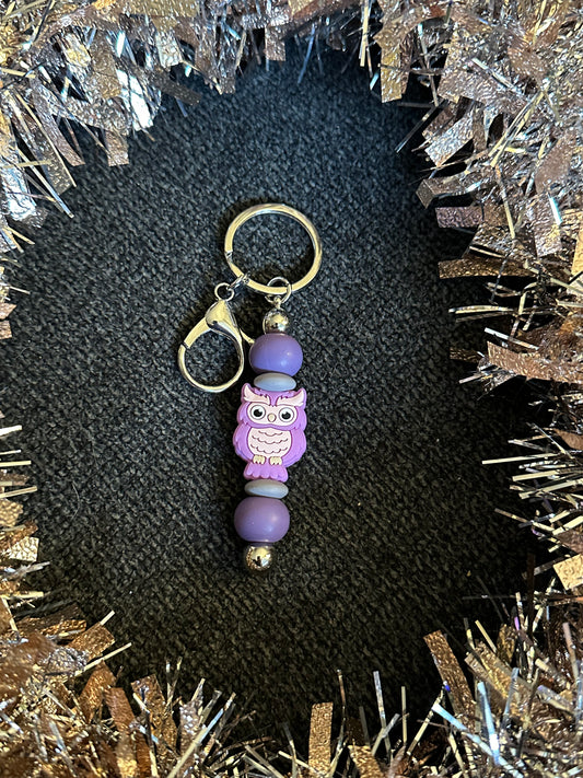 Purple Owl - Bar Keychain