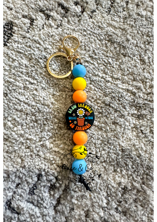 Grow through what you go through - Keychain