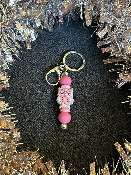 Pink Owl - Bar Keychain