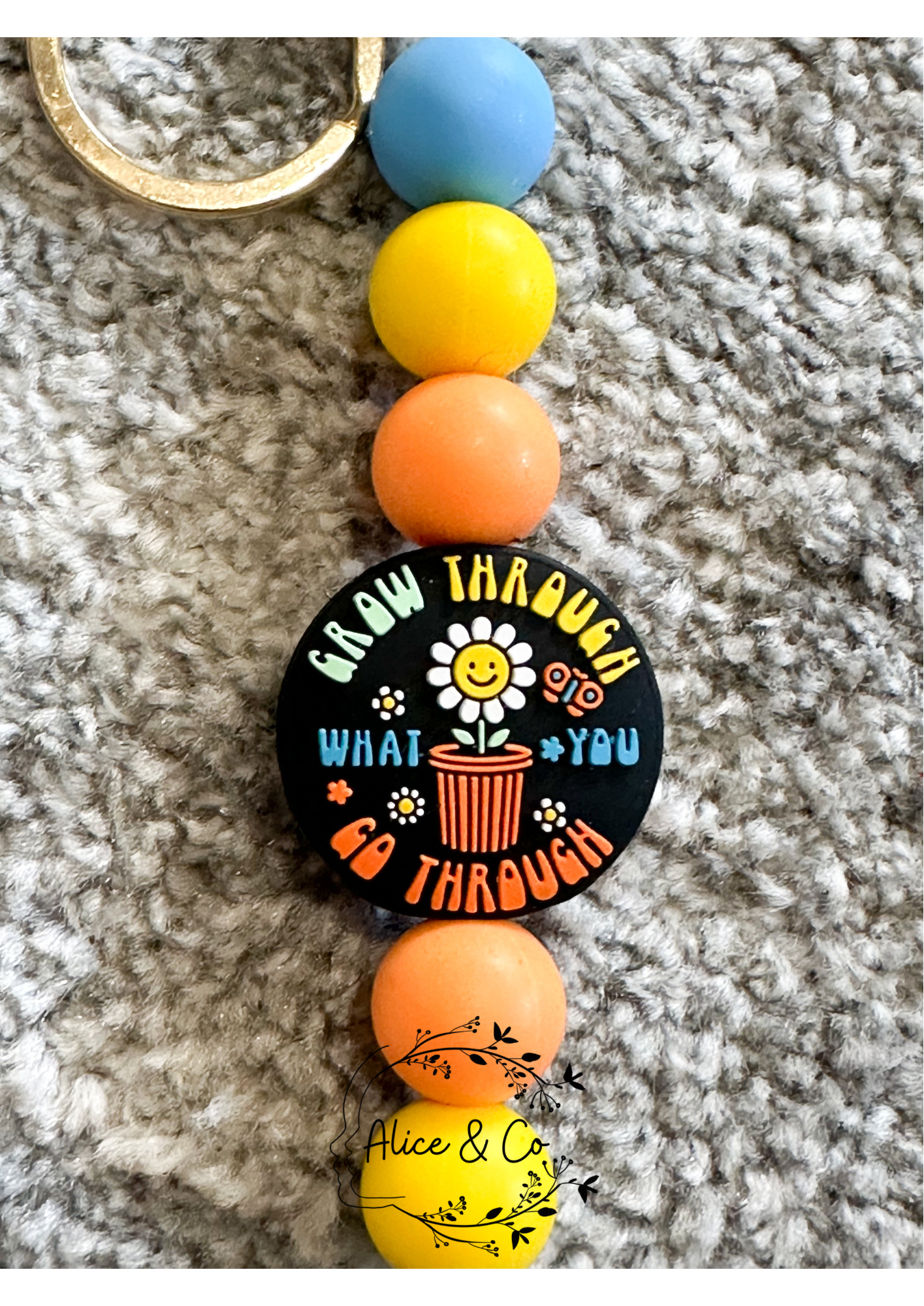 Grow through what you go through - Keychain