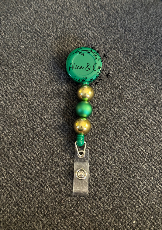 Green & Gold Badge Reel