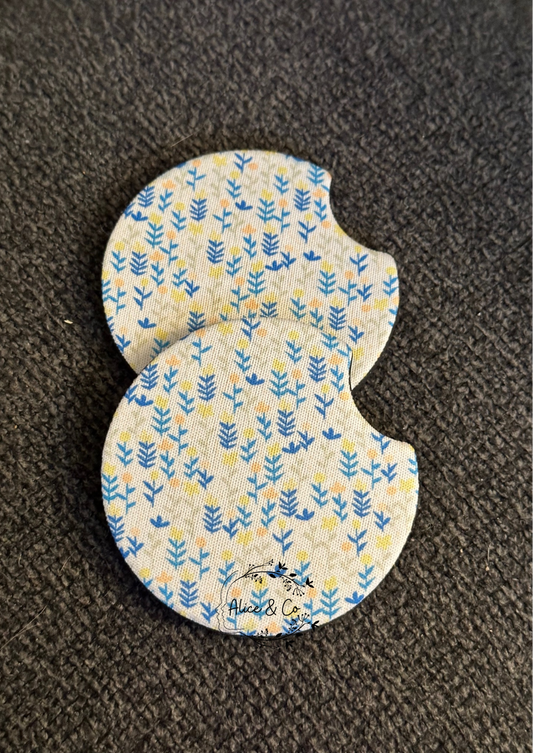 Floral Cushion Car Coaster Set