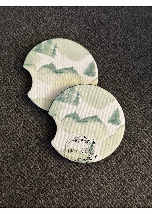Forest Green - Car Coaster Set