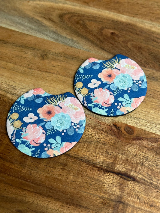 Floral Cushion Car Coaster Set