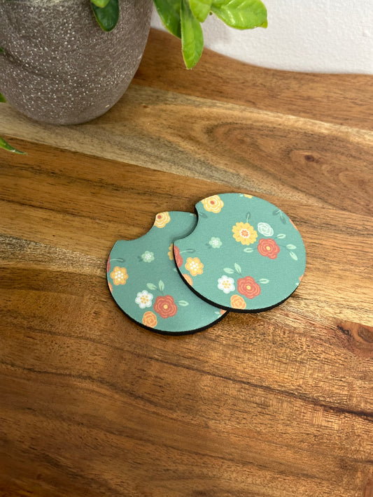 Pioneer Floral Car Coaster Set