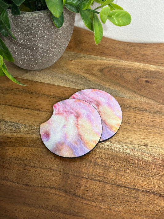 Pink Galaxy Car Coaster Set
